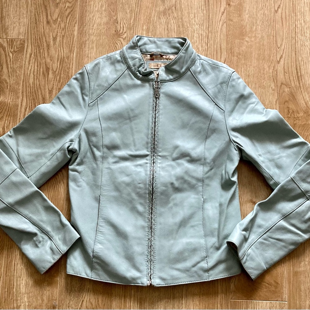 VINTAGE❤️  LEATHER Beautifully Made Women's Jacket Soft Green WILSON'S Leather